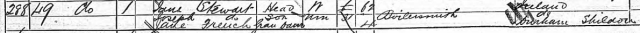Jane Stewart, her son Joseph and Jane French - 1881 census
