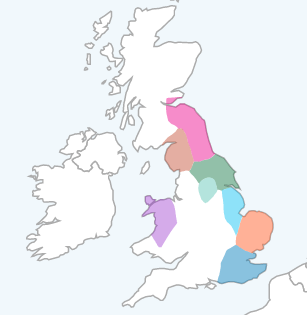 My Family Ancestry British Regional map - as identified by LivingDNA